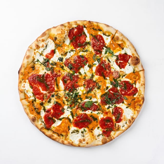 Tri Color Round Pizza.