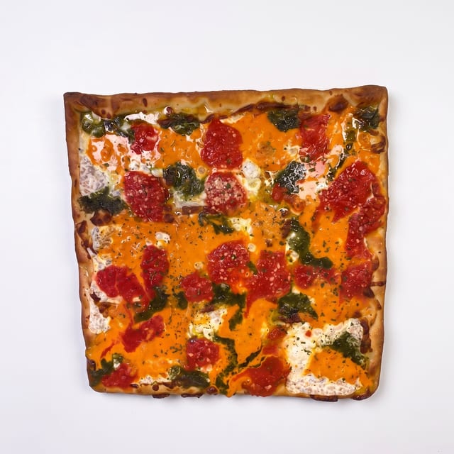 Tri Color Square Pizza.