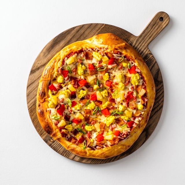 Hawaiian Breakfast Cauliflower Crust Pizza.