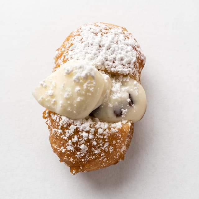 Zeppoles with Cannoli Cream.